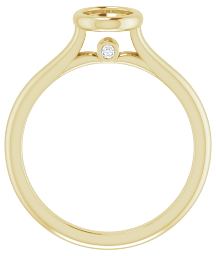 Sužadėtuvių Žiedas „Bezel-Set Accented“ 14k yellow gold Oval 7mm x 5mm (2)