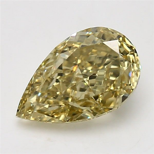 3.53 carat Fancy Brownish Greenish Yellow-VS2 Natūralus Pear Deimantas (1)