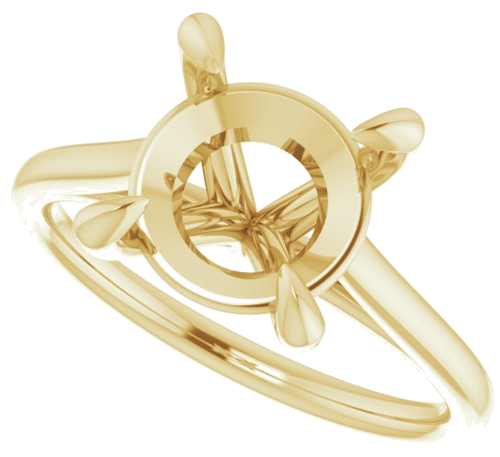 14K Yellow  9.4 mm Round Solitaire Engagement Ring Mounting (5)