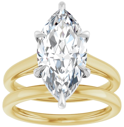 Sužadėtuvių Žiedas „Claw-Pong“ 14k yellow/white gold Marquise 16mm x 8mm (8)