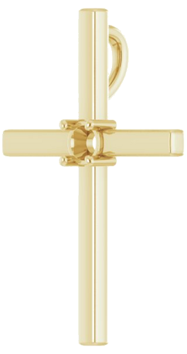 14K Yellow  3.5 mm Round Pendant Mounting (2)