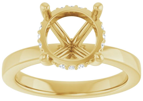 Sužadėtuvių Žiedas „Hidden Halo-Style“ 14k yellow gold Round 9.4mm (3)