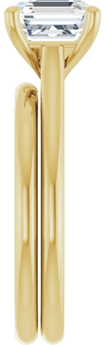 Sužadėtuvių Žiedas „Accented“ 14k yellow gold Asscher 7mm (9)