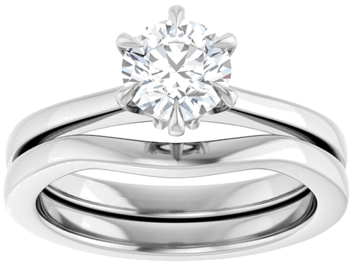 Sužadėtuvių Žiedas „Claw-Prong“ 14k white gold Round 6mm (8)
