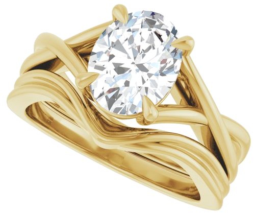 Sužadėtuvių Žiedas „Claw-Prong Solitaire“ 14k yellow gold Oval 9mm x 7mm (10)