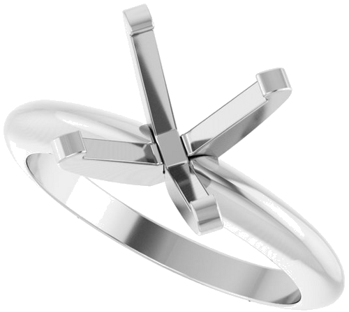 14K White 9 mm Round Solitaire Engagement Ring Mounting (5)