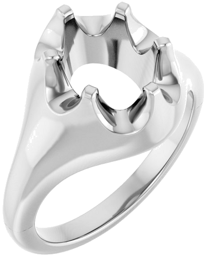 Platinum 9x7 mm Oval Solitaire Engagement Ring Mounting (1)