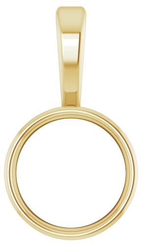 14K Yellow 6 mm Round Bezel-Set Solitaire Pendant Mounting (1)
