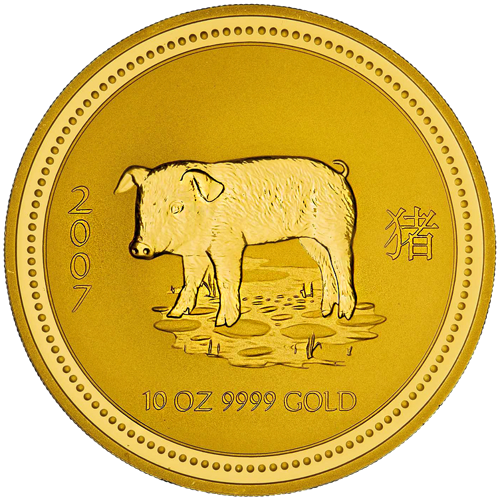10 oz Год Свиньи 2007 (Lunar II) Австралия золотая монета (1)