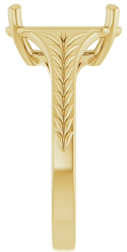 Sužadėtuvių Žiedas „Solitaire“ 14k yellow gold Emerald 10mm x 8mm (4)