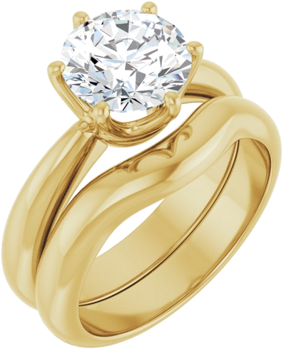 Sužadėtuvių Žiedas „Solitaire Crown-Inspired“ 14k yellow gold Round 8.2mm (6)