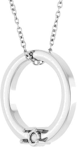 Sterling Silver 1-Stone Family Circle 16-18  Necklace Mounting (2)