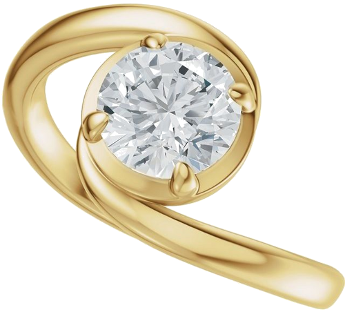 Sužadėtuvių Žiedas „Claw-Prong Solitaire Bypass“ 14k yellow gold Round 6.5mm (5)