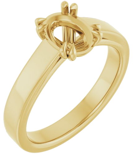 14K Yellow 8x6 mm Oval Engagement Ring Mounting (1)