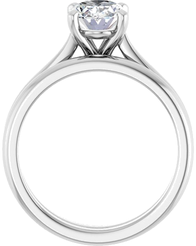 Sužadėtuvių Žiedas 14k white gold Oval 8.5mm x 6.5mm (7)