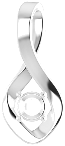 Sterling Silver 4.1 mm Round Pendant Mounting (1)