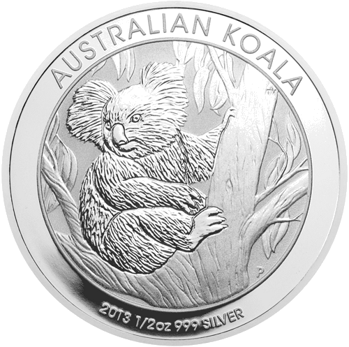 Серебряная монета Австралии «Коала» 2013 г., 1/2 унции (1)