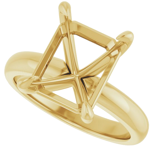 Sužadėtuvių Žiedas „Claw-Prong Solitaire“ 14k yellow gold Emerald 11mm x 9mm (5)
