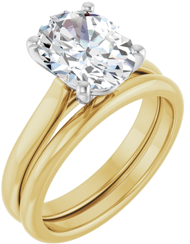 Sužadėtuvių Žiedas 14k yellow/white gold Oval 10mm x 8mm (6)