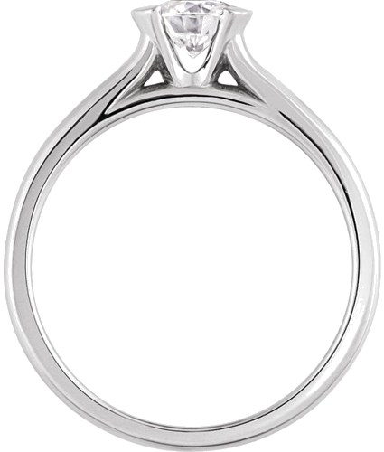 14K White 5.2 mm Round Half Bezel Engagement Ring Mounting (4)
