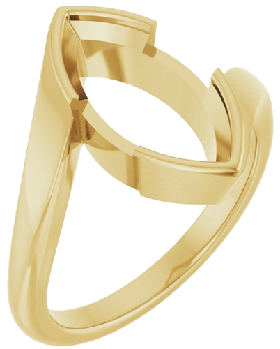 Sužadėtuvių Žiedas „Half-Bezel Solitaire“ 14k yellow gold Marquise 14mm x 7mm (1)