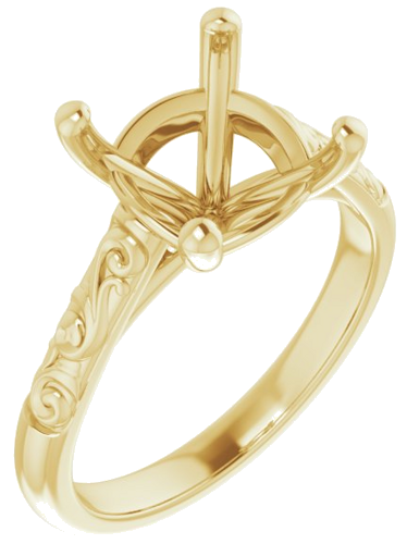 Sužadėtuvių Žiedas „Solitaire“ 585 Geltonojo Aukso Cushion 9mm (1)