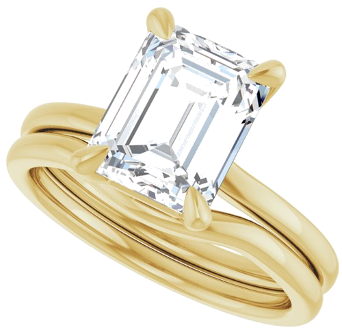 Sužadėtuvių Žiedas 14k yellow gold Emerald 9mm x 7mm (10)
