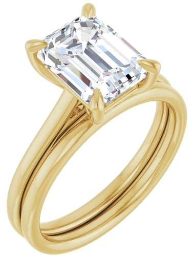 Sužadėtuvių Žiedas „Claw-Prong Solitaire“ 10k yellow gold Emerald 9mm x 7mm (6)