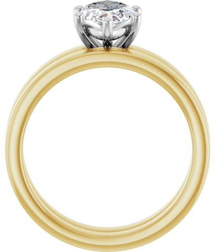 Sužadėtuvių Žiedas „Solitaire“ 14k yellow/white gold Marquise 12mm x 6mm (7)