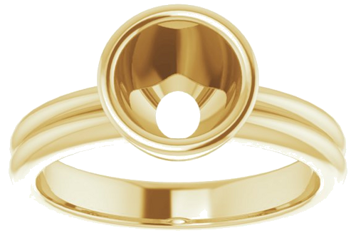 14K Yellow 7 mm Round Engagement Ring Mounting (3)