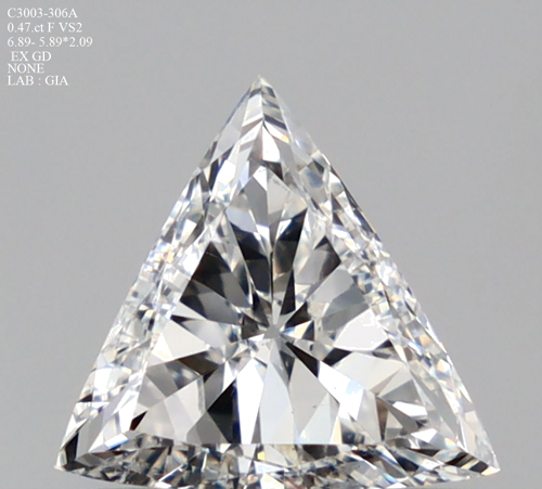 0.47 carat F-VS2 Natūralus Triangular Deimantas (1)
