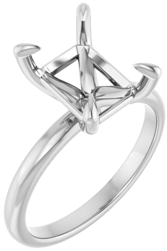 Sužadėtuvių Žiedas „Solitaire“ 10k white gold Emerald 10mm x 8mm (1)