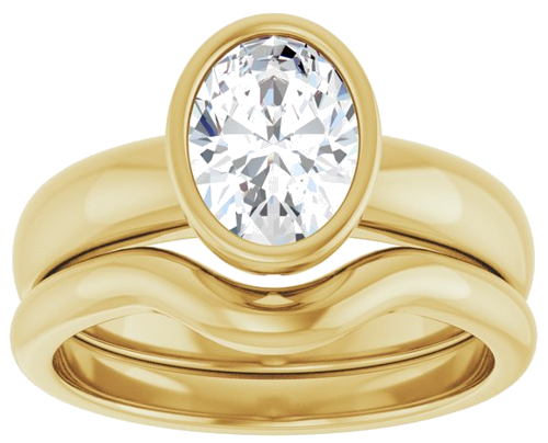 Sužadėtuvių Žiedas „Bezel-Set Solitaire“ 14k yellow gold Oval 8mm x 6mm (8)