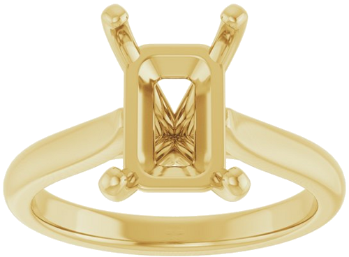 Sužadėtuvių Žiedas 14k yellow gold Emerald 10mm x 7mm (3)