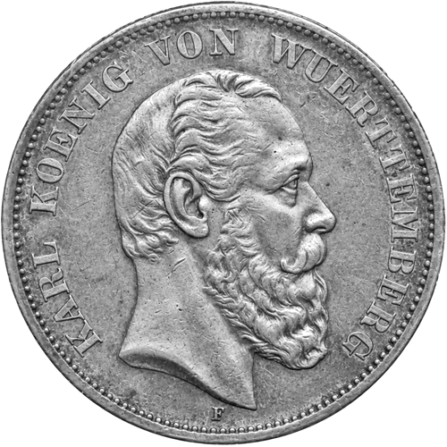 5 марок Charles I (1874–1888) Германская империя серебряная монета (1)