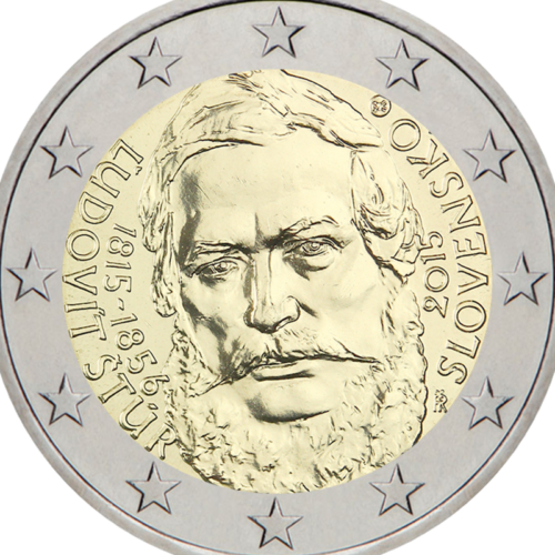 2015 Slovākija Ludovit Stur 2 eiro monēta (2)