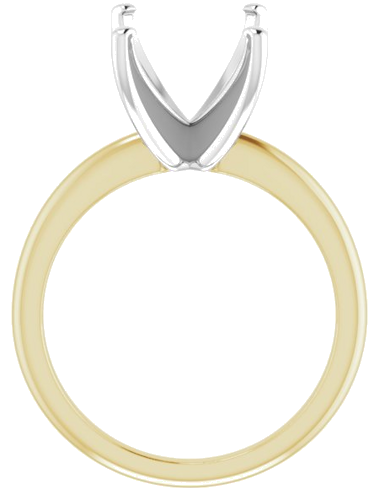 14K Yellow   White  11x9 mm Emerald Solitaire Engagement Ring Mounting (2)