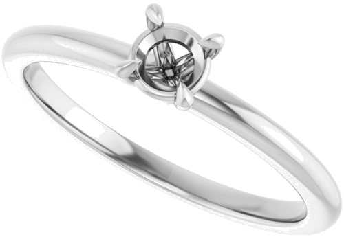 Sužadėtuvių Žiedas „Claw-Prong“ 14k white gold Round 4.1mm (5)