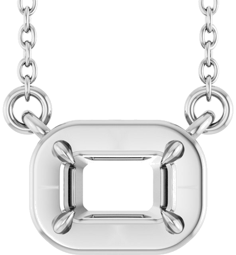 Pakabukas „Claw-Prong Solitaire Bezel-Style“ 925 Sidabro Emerald 5mm x 3mm (1)