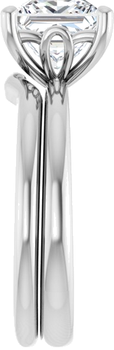 Sužadėtuvių Žiedas „Solitaire“ 585 Baltojo Aukso Square 7mm (9)