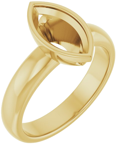 Sužadėtuvių Žiedas „Bezel-Set Solitaire“ 14k yellow gold Marquise 11mm x 5.5mm (1)