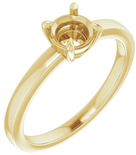 14K Yellow 5.5 mm Round Solitaire Engagement Ring Mounting (1)