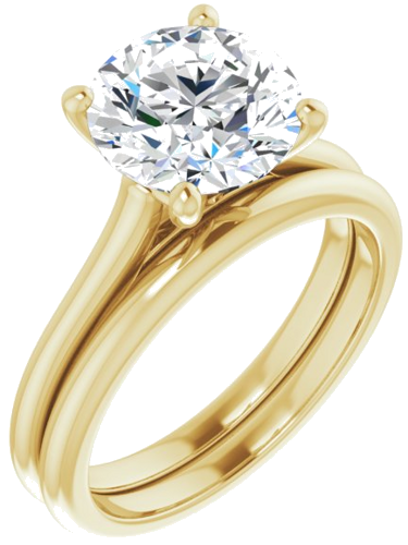 Sužadėtuvių Žiedas „Accented“ 18k yellow gold Round 8.8mm (6)