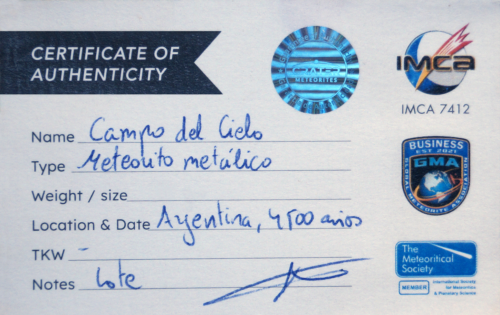 Meteoritas Campo del Cielo - Meteorito metalico (5)