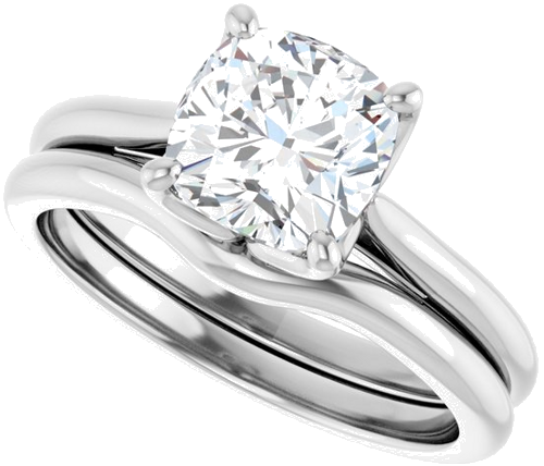 Sužadėtuvių Žiedas „Solitaire“ 14k white gold Cushion 7mm (10)