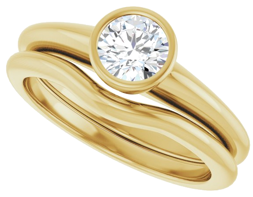 Sužadėtuvių Žiedas „Bezel-Set Solitaire“ 14k yellow gold Round 5.2mm (10)