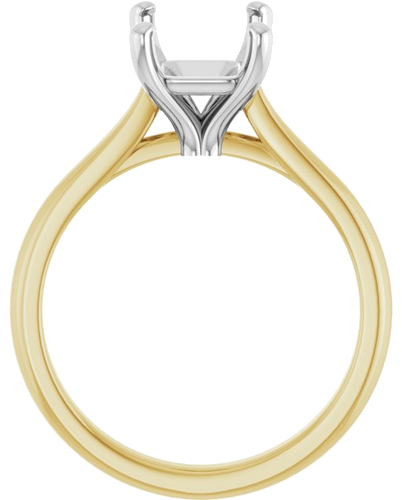 Sužadėtuvių Žiedas 14k yellow/white gold Emerald 9mm x 7mm (2)