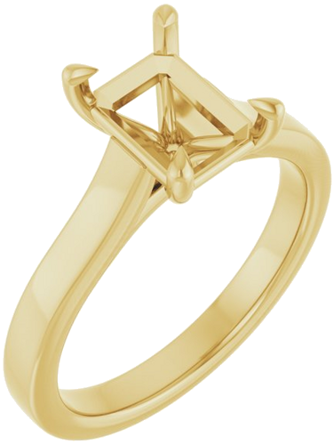 Sužadėtuvių Žiedas „Claw-Prong“ 14k yellow gold Emerald 8mm x 6mm (1)