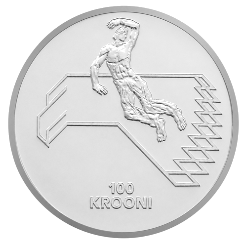 1998 Igaunija Neatkarība 100 kronu sudraba monēta (1)