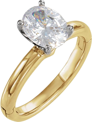 Sužadėtuvių Žiedas „CLIQ® Hinged Adjustable Solitaire“ 14k yellow/white gold Oval 9mm x 7mm (8)